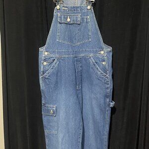 Vintage 90s GAP Bib Overalls – Wide Leg Light Wash Denim (Size Small)
